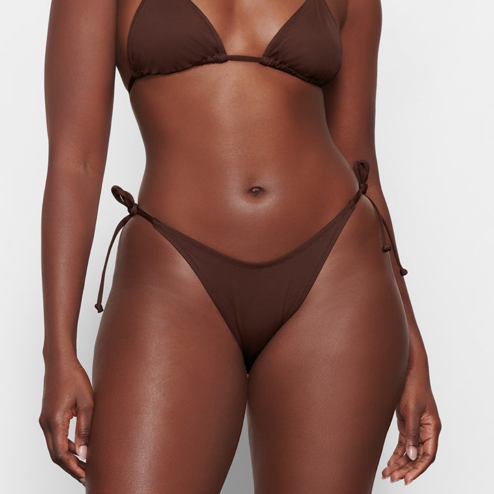 SKIMS Swim Dippy Tie Bottoms, cocoa